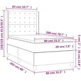  Krevet box spring s madracem LED crni 80 x 200 cm od tkanine | shoptok.hr