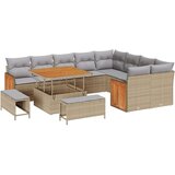  12-dijelni Vrtni Sofa Set S Jastucima Bež Poli Ratan Akacija 3-dijelni Vrtni Trpezarijski Set S Jastucima Bež Poli Ratan Akacij | shoptok.hr