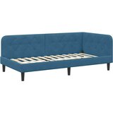  Kutni okvir kreveta Plava 90 x 190 cm Baršun | shoptok.hr