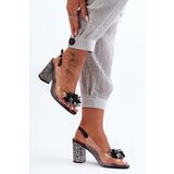 Kesi Transparent Stylish High Heel Sandal Black SBarski MR1037-19 Cene