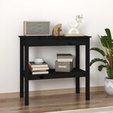 vidaXL Konzolna mizica črna 80x40x75 cm trdna borovina | Shoptok.si