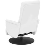  Naslanjač z naslonom za noge belo umetno usnje | Shoptok.si