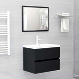 Furnova Kopalniško pohištvo 2 kosa črne barve iverna plošča, (21946048) | Shoptok.si