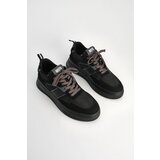 Marjin Men's Sneakers Thick Sole Lace-Up Sneakers Vetur Black. cene