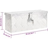  Kutija za pohranu srebrna 50 x 15 x 20,5 cm aluminijska | Eponuda.com