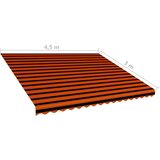 vidaXL Platno za tendo oranžno in rjavo 450x300 cm, (20610624) | Shoptok.si
