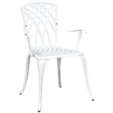  5-dijelni set za blagovanje na otvorenom bijeli od lijevanog aluminija | shoptok.hr