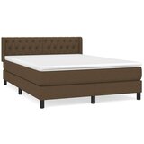  Krevet s oprugama i madracem tamnosmeđi 140 x 190 cm od tkanine | shoptok.hr