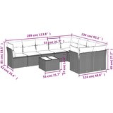  10-dijelni set vrtnih sofa od poliratana s jastucima sivi | shoptok.hr