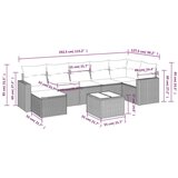  8-dijelni set vrtnih sofa od poliratana s jastucima sivi | shoptok.hr