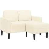 vidaXL 2-sedežni kavč z ležiščem v obliki črke L kremast 125 cm platno | Shoptok.si