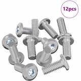  Vijak s plastičnom glavom 12 pcs Srebrno M6 x 15 mm Čelik | shoptok.hr