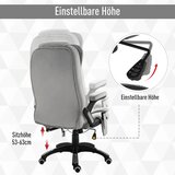  Uredska stolica s masažom i grijanjem ergonomska baršunasta siva | shoptok.hr