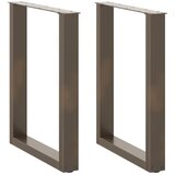  Noge za blagovaonski stol U-oblik 2 kom Prirodni čelik 70 x (72-73) cm Čelik Slike