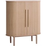 Unique Furniture Omarica v hrastovem dekorju z drsnimi vrati v svetli naravni barvi 100x118x40 cm Meta – | Shoptok.si