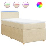 vidaXL Okvir kreveta s oprugama i madrac krem 80x200 cm od tkanine | shoptok.hr