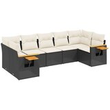 Maison Chic Seti vrtnega pohištva - Vrtna garnitura - Vrtni pohištvo set 7-delna z blazinami črn poli ratan, (21801626) | Shoptok.si