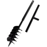 Crna čelična burgija za zemlju sa svrdlom i ručkom 150 mm tri spirale | shoptok.hr