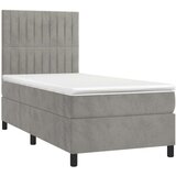 Box spring postelja z vzmetnico svetlo siv 90x190 cm žamet, (20846629) | Shoptok.si