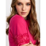 Sinsay Pamučna bluza s dekorativnim cvjetovima na rukavima | shoptok.hr