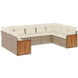 vidaXL 9-dijelni set vrtnih sofa od poliratana s jastucima sivi | shoptok.hr