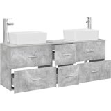  Set ormarića za kupaonicu 3 kom. Betonska siva 136 x 35 x 80 cm | shoptok.hr