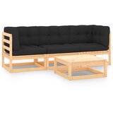 Maison Chic Seti vrtnega pohištva - Vrtna garnitura - Vrtni pohištvo set 4-delna z blazinami trdna borovina, (21817029) | Shoptok.si