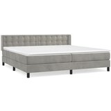 The Living Store Box spring postelja z vzmetnico svetlo siva 200x200 cm žamet - Box Spring Postelja, (21489323) | Shoptok.si