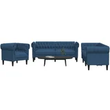  3-dijelni set sofa plavi od tkanine