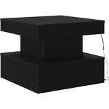  Klub stolić s LED svjetlima crni hrast 50x50x40 cm | shoptok.hr
