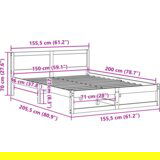  Konstrukcija postelje Rjava 150 x 200 cm Trden borov les, (5000023123) | Shoptok.si