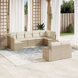 vidaXL 9-dijelni set vrtnih sofa s jastucima bež od poliratana | shoptok.hr