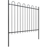  Vrtna ograda s obručem na vrhu Čelik 359x150 cm Crna | shoptok.hr