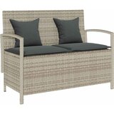  Vrtna klupa za odlaganje s jastukom svijetlo sivi poliratan | shoptok.hr