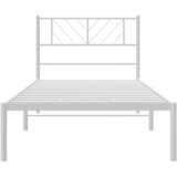  Metalni okvir za krevet s uzglavljem bijeli 90 x 190 cm | shoptok.hr