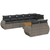  The Living Store Vrtna sedežna garnitura 9-delna z blazinami siv poli ratan - Vrtna Sedežna Garniture, (21464653) | Shoptok.si