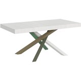 Itamoby   Volantis (90x180/440 cm) - bela, barva nog: bela, zelena - raztegljiva jedilna miza, (20843032) | Shoptok.si