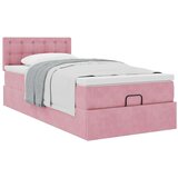 vidaXL Otomanski posteljni okvir z vzmetnico roza 80x200 cm žamet | Shoptok.si