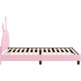  Otroški posteljni okvir z vznožjem Roza 80 x 200 cm PU, (5000104574) | Shoptok.si