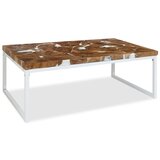 Maison Chic Klubska mizica - kavna mizica - Nizka mizica tikovina in smola 110x60x40 cm, (21752533) Cene