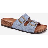 EVENTO Women's Slippers On Cork Platform With Buckles Light Denim Vesina | shoptok.hr