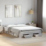 Maison Chic Posteljni okvir - Dvoposteljna postelja - Zakonska postelja s predali siva sonoma 120x200 cm inženirski les, (21695369) | Shoptok.si