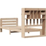 vidaXL Knjižna postelja brez vzmetnice bela 75x190 cm trdna borovina | Shoptok.si