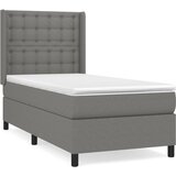 vidaXL Box spring postelja z vzmetnico temno siva 100x200 cm blago, (20899742) Cene