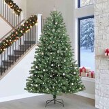 vidaXL Umetno Zložljivo Božično Drevo Zelena 300 cm PVC in kovina | Shoptok.si
