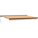 Tenda na uvlačenje žuto-bijela 5 x 3 m od tkanine i aluminija | shoptok.hr