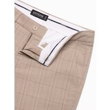Ombre Men's classic cut pants in fine check - sand | Eponuda.ba