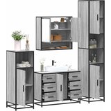 vidaXL 4-dijelni set kupaonskog namještaja siva boja hrasta drveni | shoptok.hr