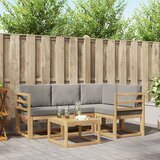  Set vanjskih sofa 5 kom. Bijela i svjetlosiva Poliester | shoptok.hr