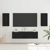 vidaXL Komplet TV omaric 4 pcs Črni hrast Srednja 60 x 30 x 30 cm Cene